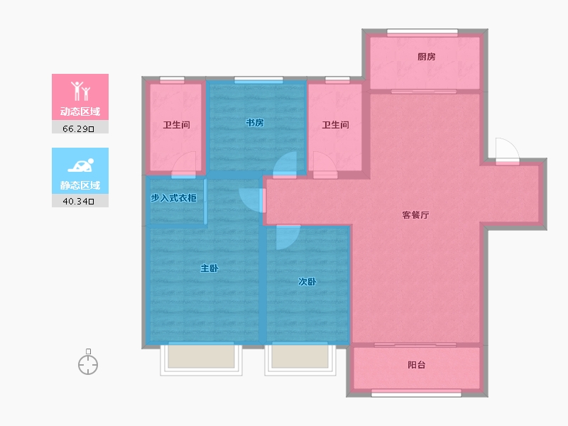 山东省-菏泽市-天华国际-96.04-户型库-动静分区