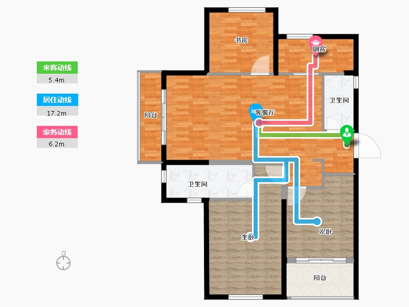 浙江省-台州市-苏泊尔滨江壹号花园-114.02-户型库-动静线