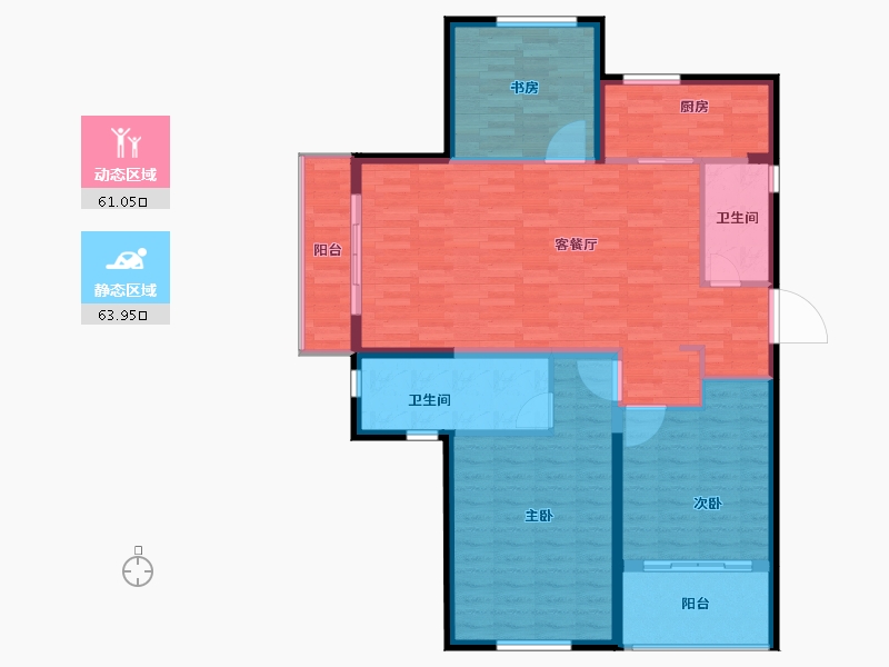 浙江省-台州市-苏泊尔滨江壹号花园-114.02-户型库-动静分区