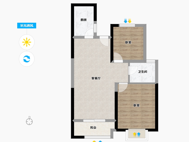 江苏省-无锡市-金科财富商业广场-62.00-户型库-采光通风