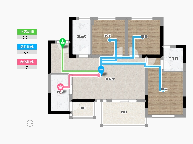 四川省-南充市-阳光珑悦台-78.10-户型库-动静线