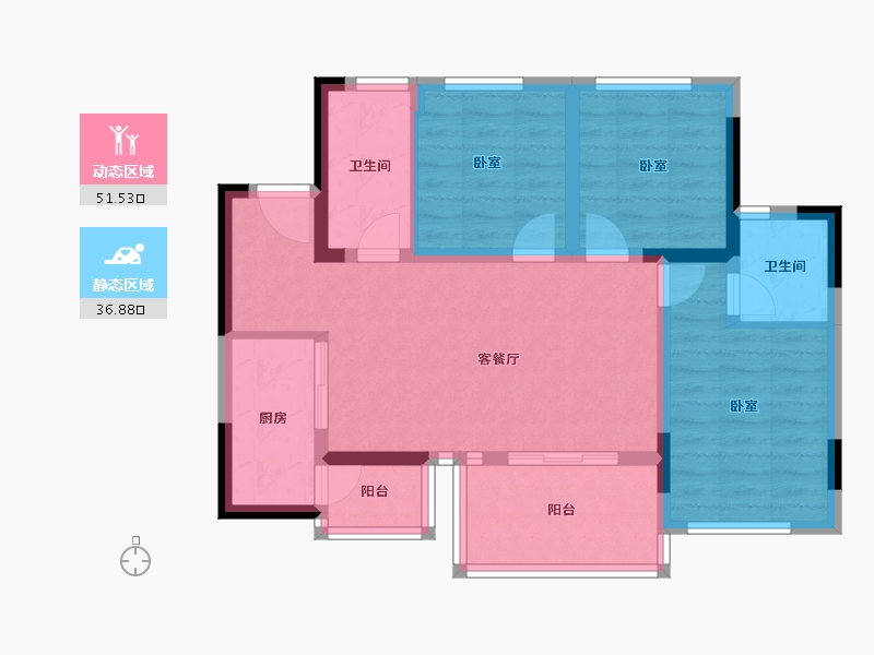 四川省-南充市-阳光珑悦台-78.10-户型库-动静分区