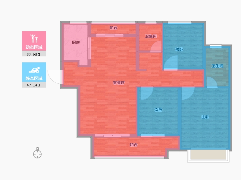 江苏省-徐州市-泉城壹號院-103.50-户型库-动静分区