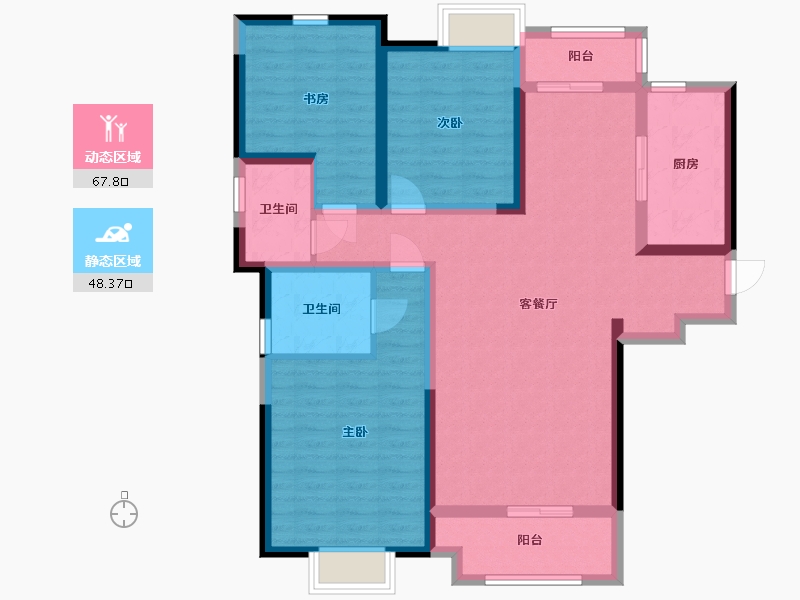 陕西省-西安市-星雨华府-103.04-户型库-动静分区