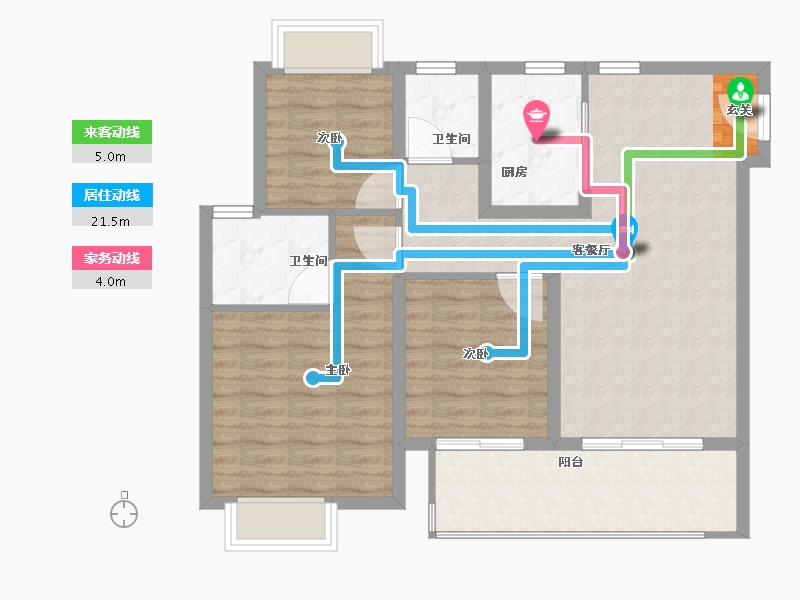 江苏省-南京市-远洋万和四季-86.00-户型库-动静线