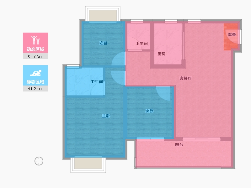 江苏省-南京市-远洋万和四季-86.00-户型库-动静分区