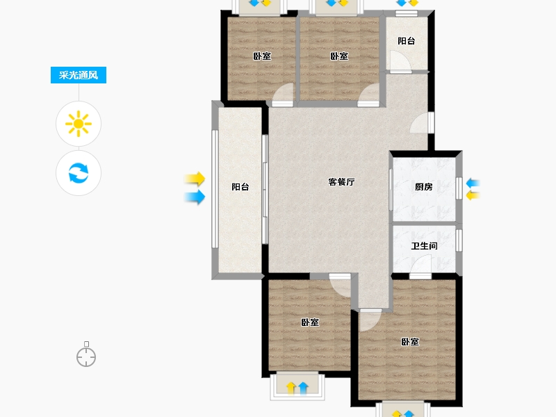 江苏省-常州市-光明城投荷樾府-102.00-户型库-采光通风