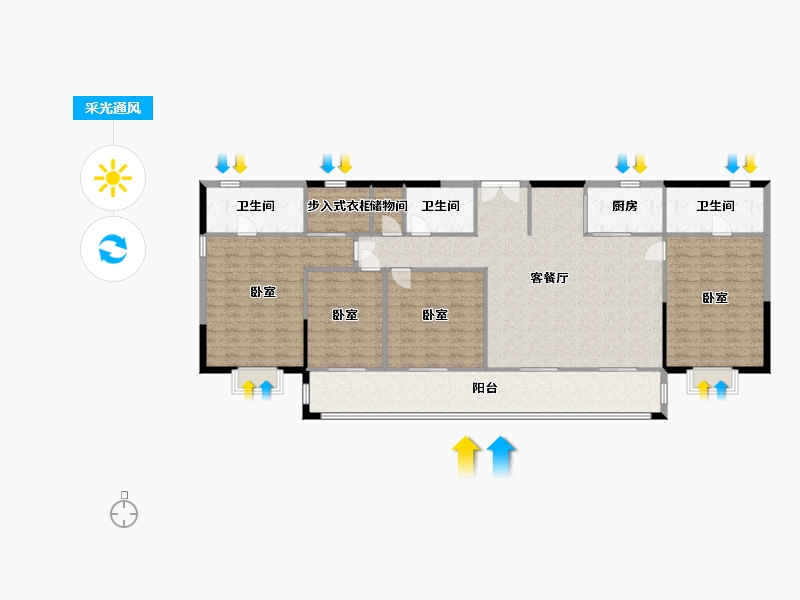 陕西省-西安市-沣水云间-171.44-户型库-采光通风