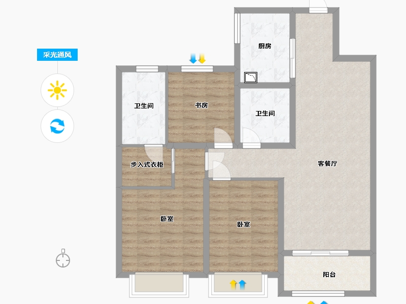 江苏省-无锡市-无锡融创文旅城-95.00-户型库-采光通风