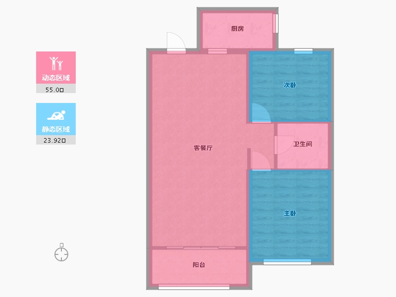 黑龙江省-哈尔滨市-大都会新天地5期-71.43-户型库-动静分区