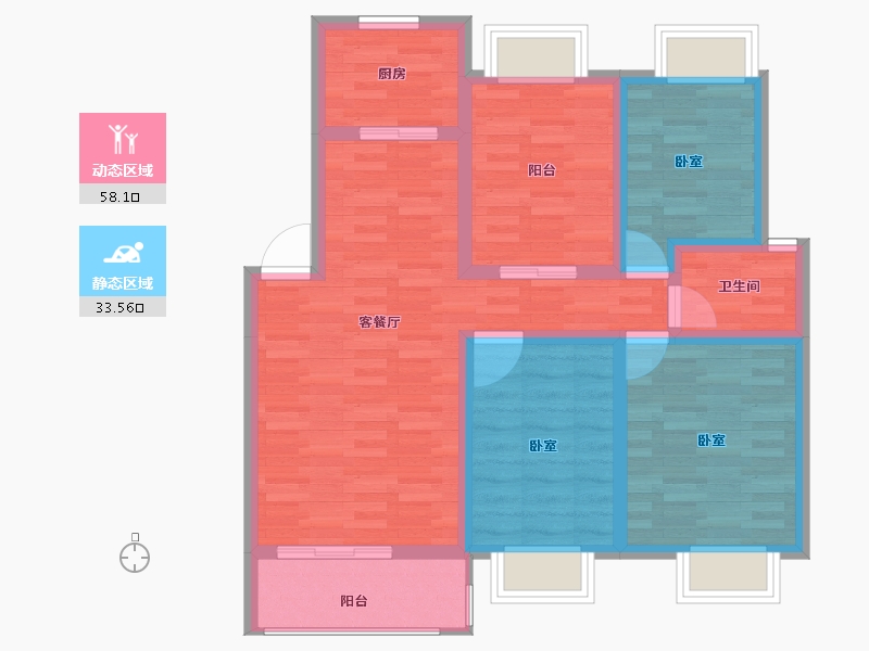 安徽省-宿州市-拂晓壹號·西城广场-81.00-户型库-动静分区