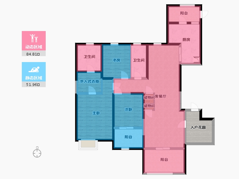 陕西省-西安市-星雨华府-128.00-户型库-动静分区