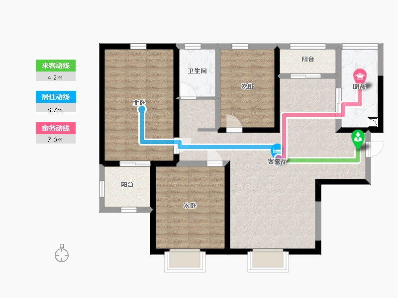 陕西省-西安市-星雨华府-95.00-户型库-动静线