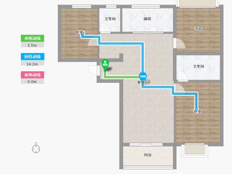 陕西省-西安市-龙发天泉湾-95.21-户型库-动静线