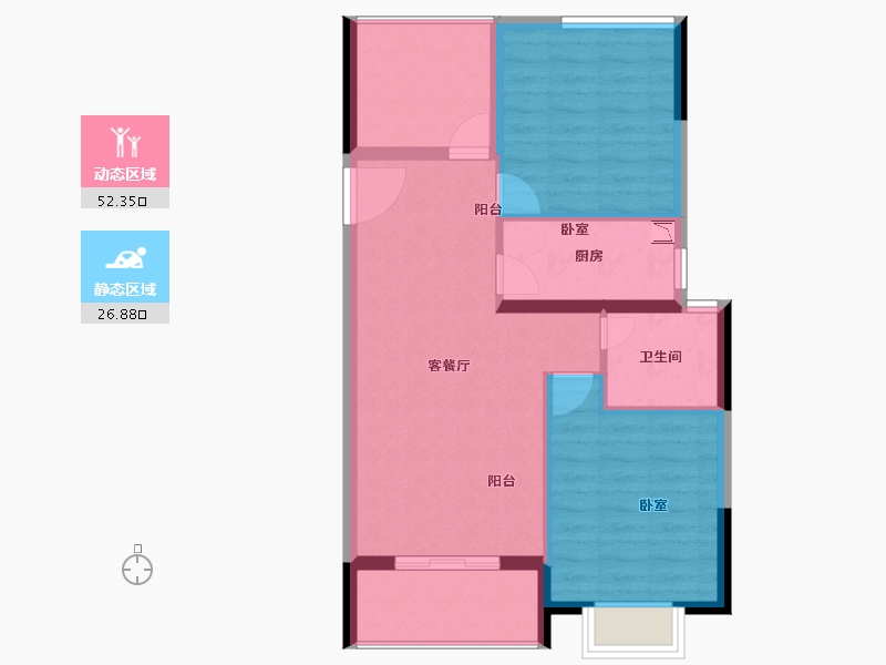 江苏省-无锡市-融创银城惠山国际社区-71.31-户型库-动静分区