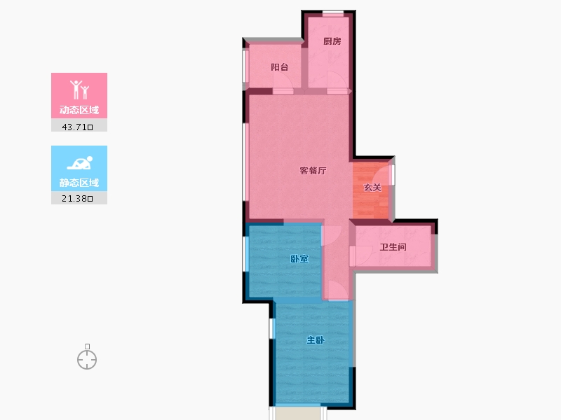 陕西省-西安市-富力开远城-57.08-户型库-动静分区