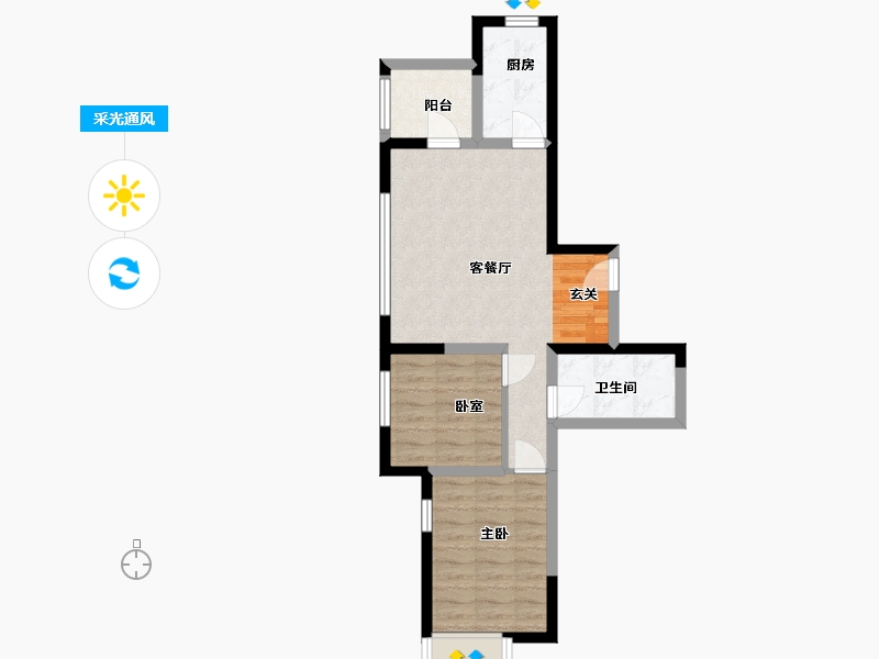 陕西省-西安市-富力开远城-57.08-户型库-采光通风