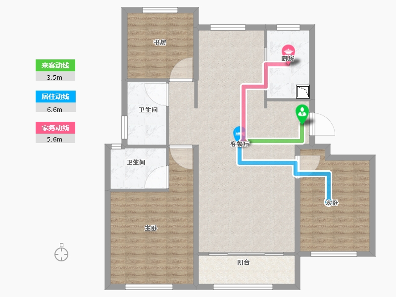 山东省-烟台市-中海悦公馆-111.01-户型库-动静线