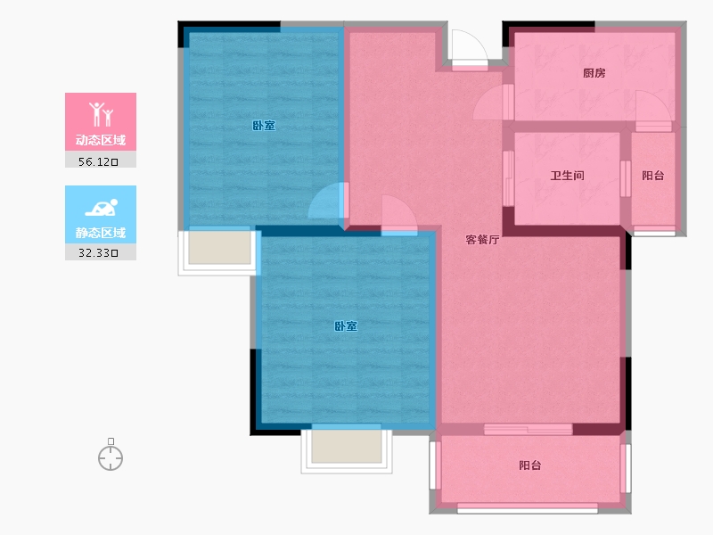 安徽省-宿州市-恒丰·城东新城-78.32-户型库-动静分区