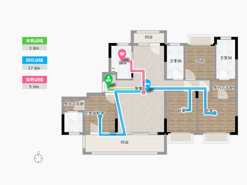 江苏省-无锡市-中南樾府C地块-128.00-户型库-动静线