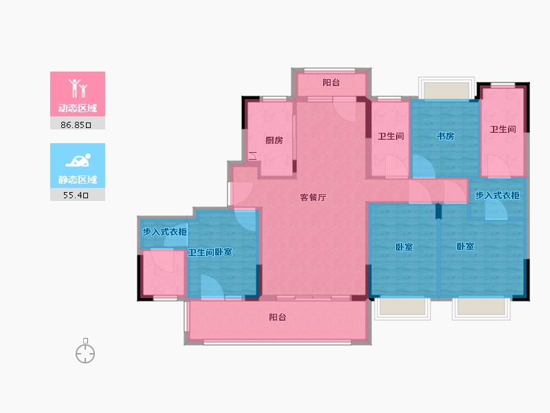 江苏省-无锡市-中南樾府C地块-128.00-户型库-动静分区