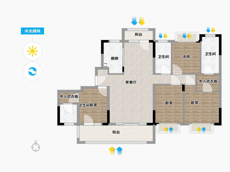 江苏省-无锡市-中南樾府C地块-128.00-户型库-采光通风