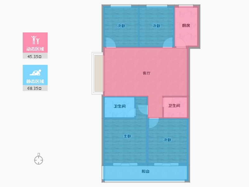 浙江省-台州市-京都珑悦府-104.00-户型库-动静分区