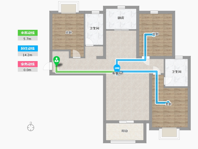 陕西省-西安市-星雨华府-89.99-户型库-动静线