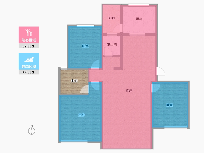 陕西省-宝鸡市-如园·城市运动公园-111.52-户型库-动静分区