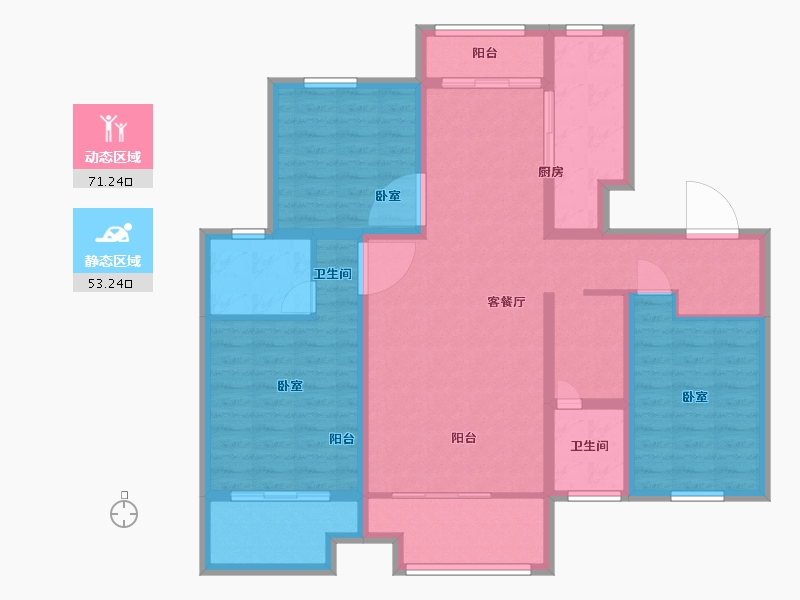 陕西省-渭南市-金石龙禧台-111.00-户型库-动静分区