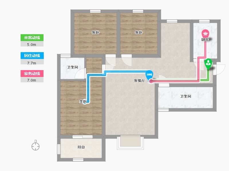 陕西省-渭南市-马渡新城-86.89-户型库-动静线