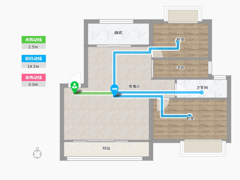 安徽省-宿州市-拂晓壹號·西城广场-68.25-户型库-动静线