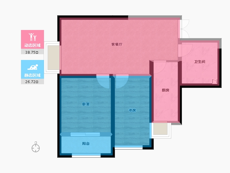 甘肃省-兰州市-普天格兰绿都-57.68-户型库-动静分区