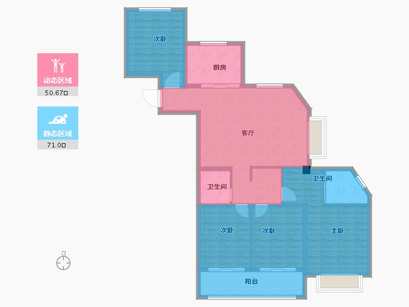 浙江省-台州市-京都珑悦府-110.01-户型库-动静分区