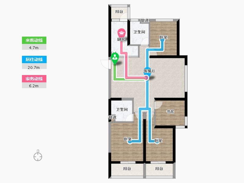 山西省-大同市-恒大翡翠华庭-103.04-户型库-动静线