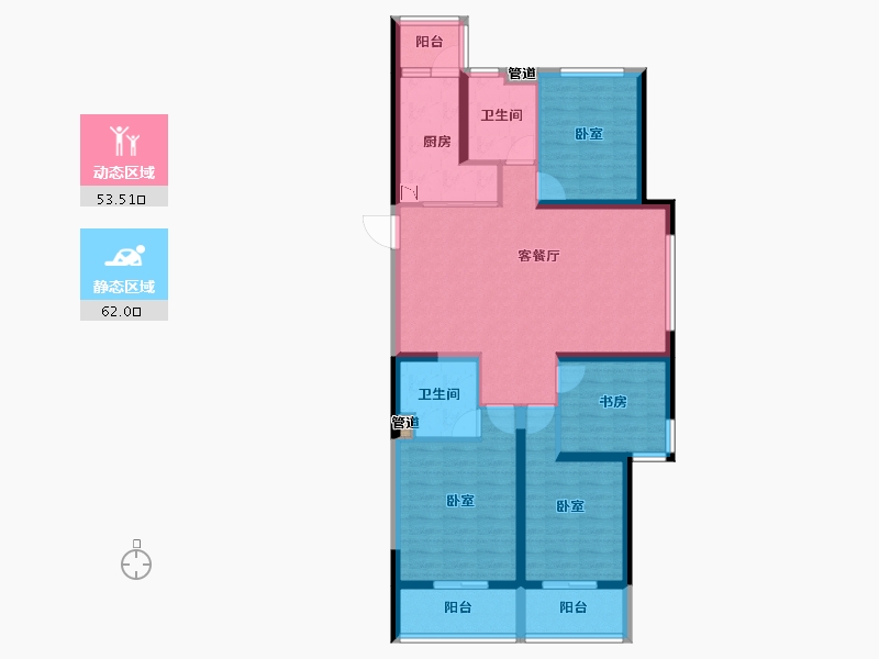 山西省-大同市-恒大翡翠华庭-103.04-户型库-动静分区