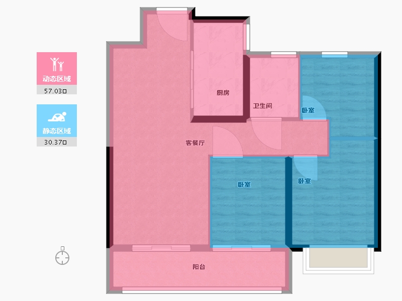 陕西省-西安市-合创君悦府-79.01-户型库-动静分区