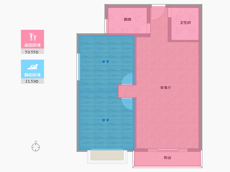 陕西省-渭南市-都市星座-82.78-户型库-动静分区