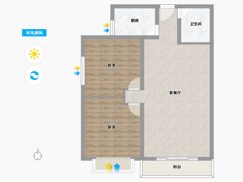 陕西省-渭南市-都市星座-82.78-户型库-采光通风