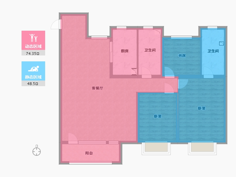 陕西省-渭南市-富力城-109.99-户型库-动静分区