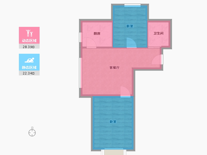 辽宁省-抚顺市-滨江景苑-45.22-户型库-动静分区