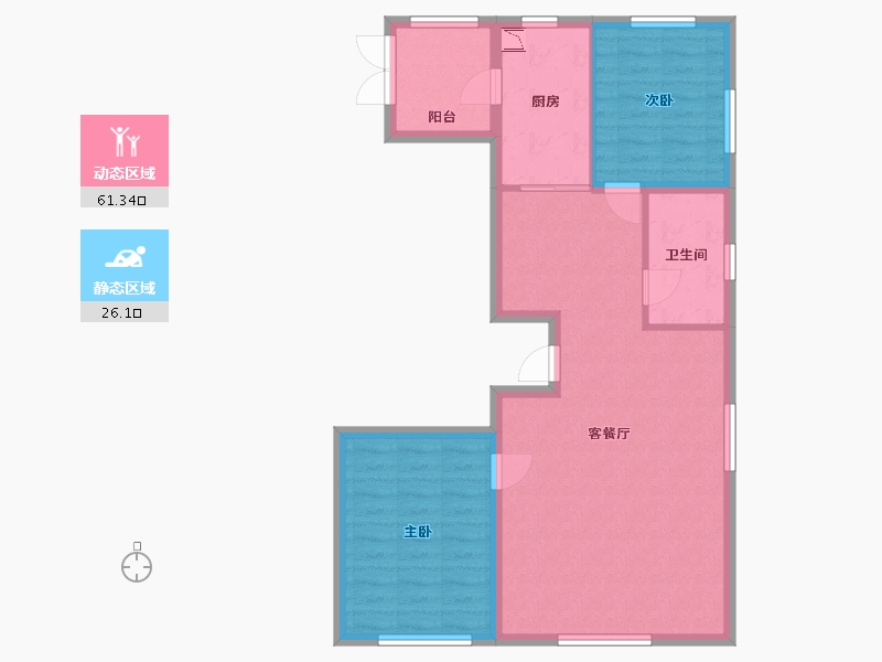 黑龙江省-哈尔滨市-江城国际-79.08-户型库-动静分区