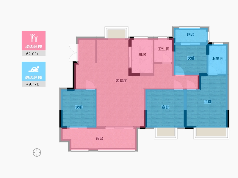 江苏省-无锡市-弘阳昕悦府-100.00-户型库-动静分区