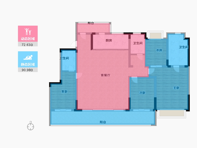 江苏省-无锡市-旭辉公元-148.00-户型库-动静分区