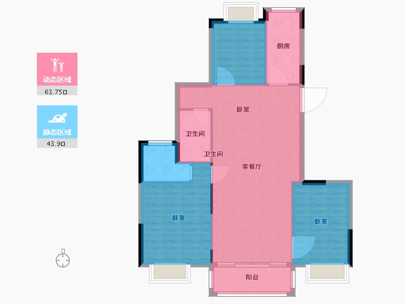 江苏省-无锡市-无锡恒大翡翠公园-99.00-户型库-动静分区