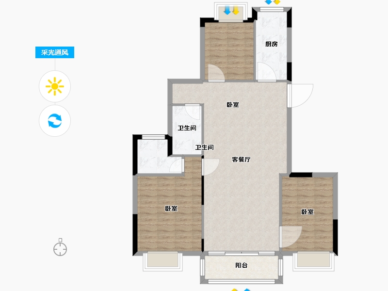 江苏省-无锡市-无锡恒大翡翠公园-99.00-户型库-采光通风