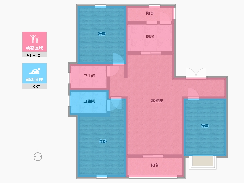 安徽省-宿州市-翰林公馆-98.49-户型库-动静分区