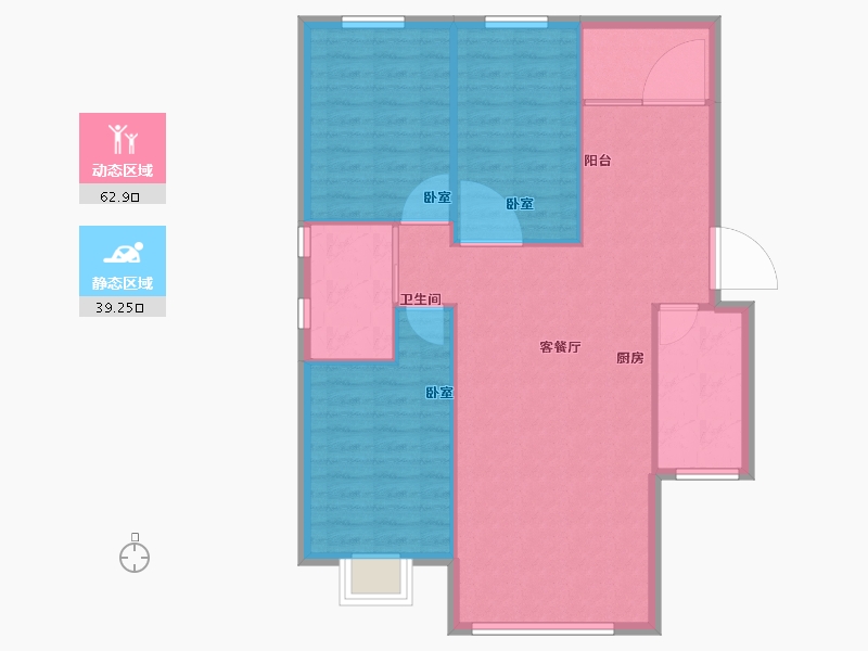 内蒙古自治区-包头市-凤麟壹号-94.20-户型库-动静分区