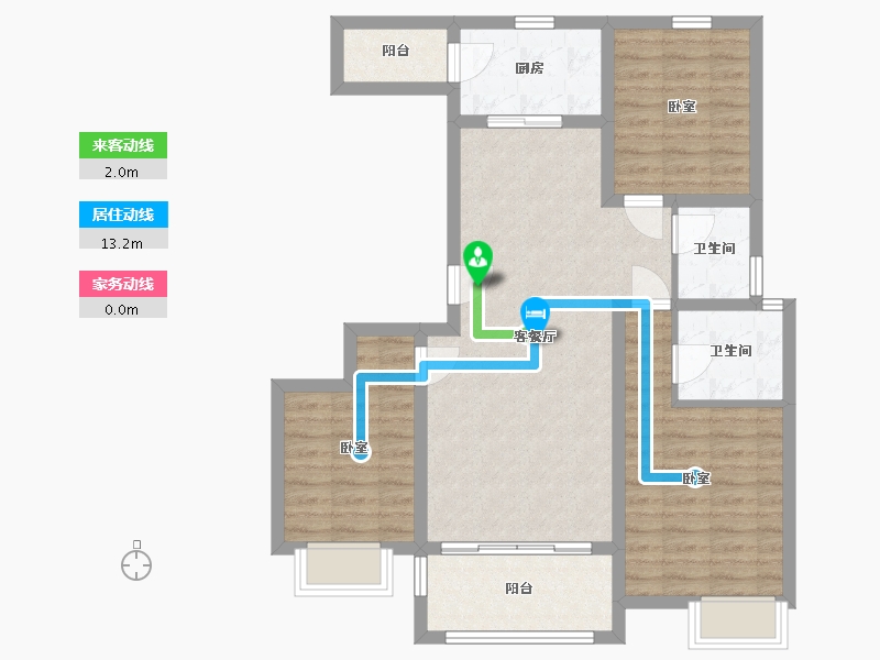 陕西省-渭南市-兰亭观邸-85.33-户型库-动静线