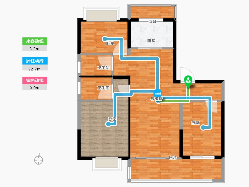 江苏省-常州市-碧桂园柏悦世家-104.00-户型库-动静线